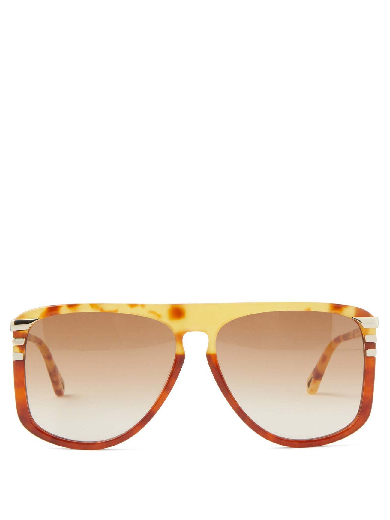 Chloé Chloé - Flat-top Acetate Sunglasses - Womens - Brown Multi