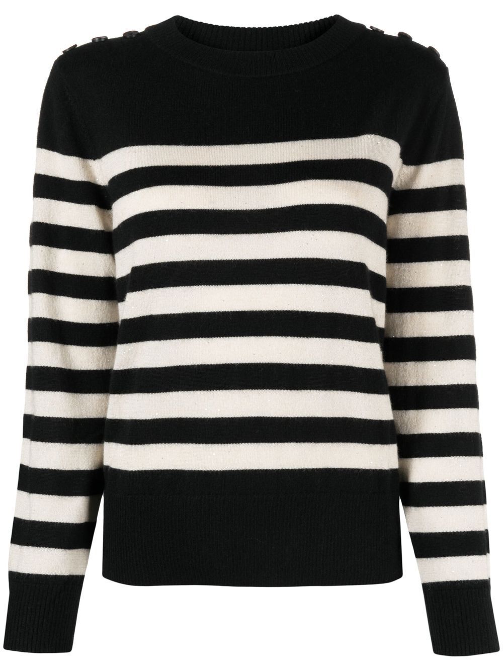Max & Moi cashmere striped jumper - Black