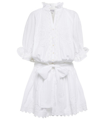 juliet dunn embroidered cotton minidress in white