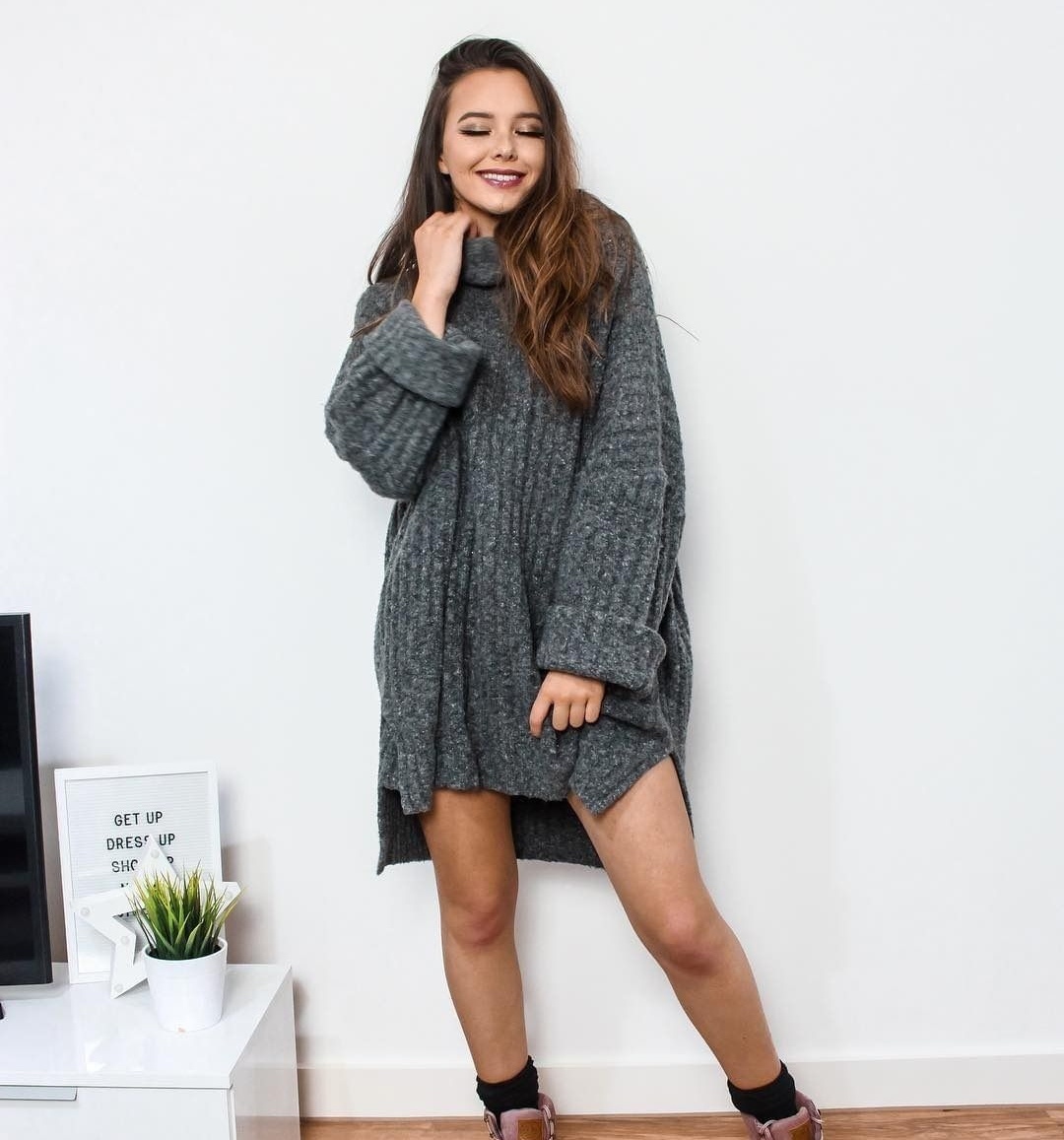 oversized knit dress