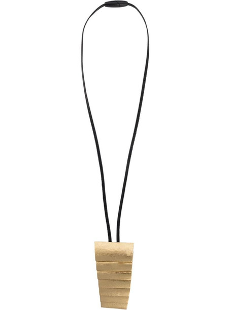 Monies layered tapered pendant in gold