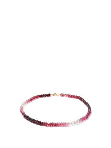 Jia Jia - Arizona Ruby & 14kt Gold Anklet - Womens - Pink