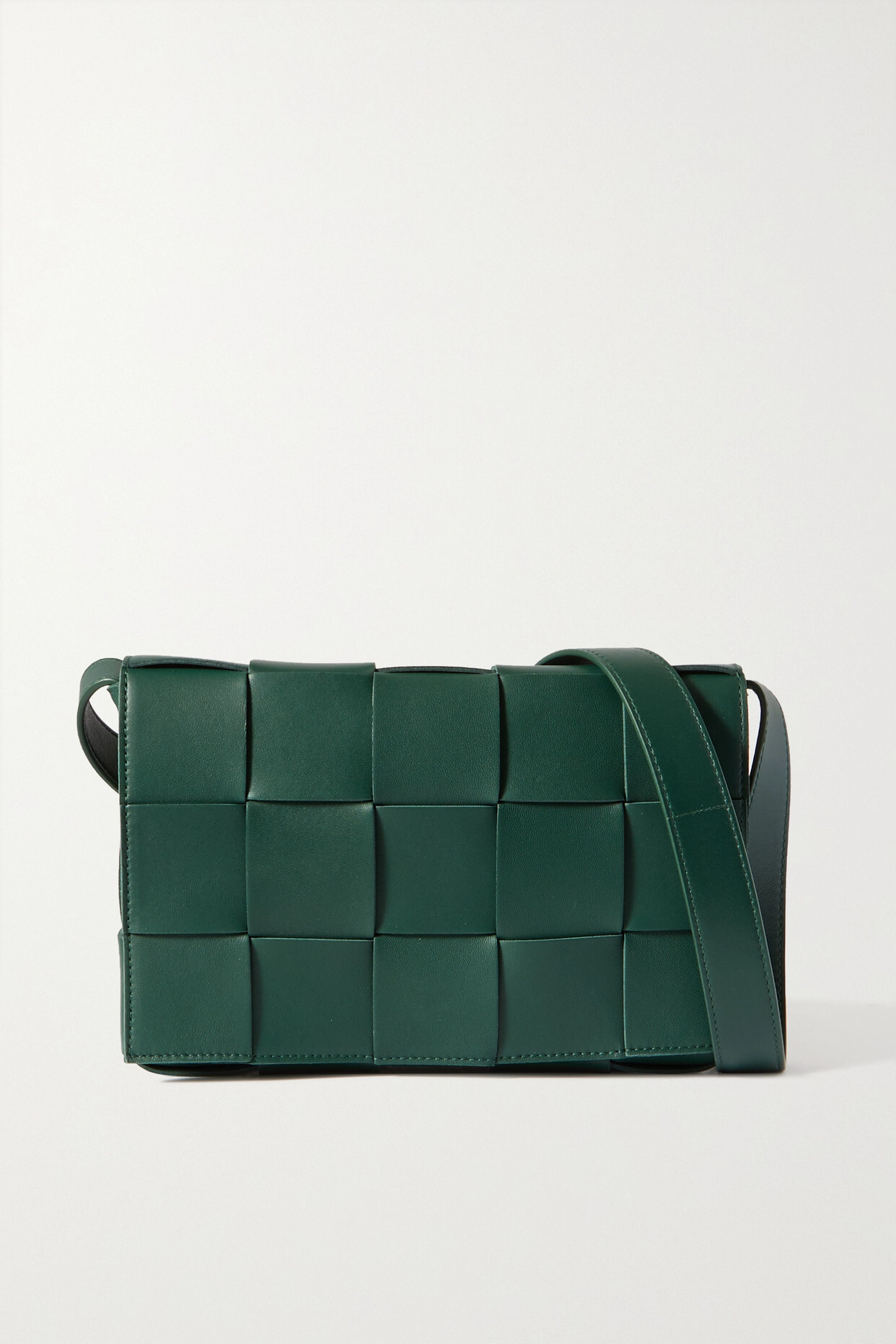 Bottega Veneta - Cassette Intrecciato Leather Shoulder Bag - Green