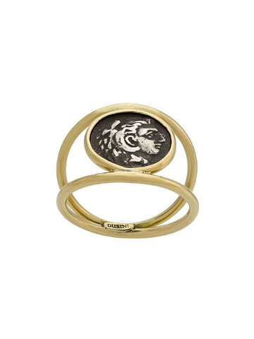 Dubini Alexander the Great Coin 18kt gold ring in metallic