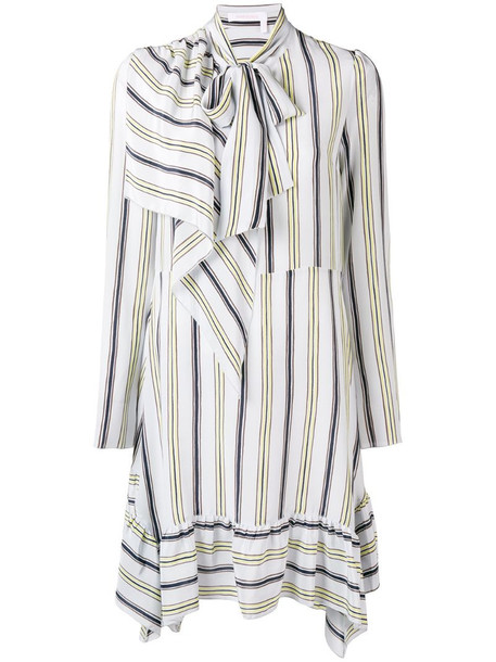 See by Chloé striped tie neck dress in blue