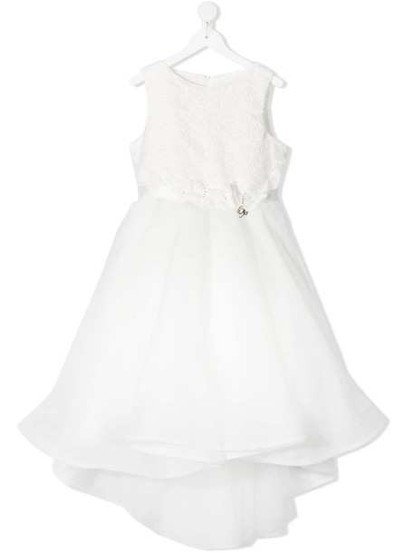 Miss Blumarine TEEN butterfly-lace dress - White