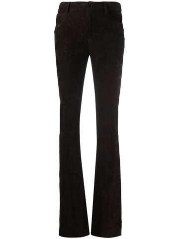 drome flared suede trousers - brown