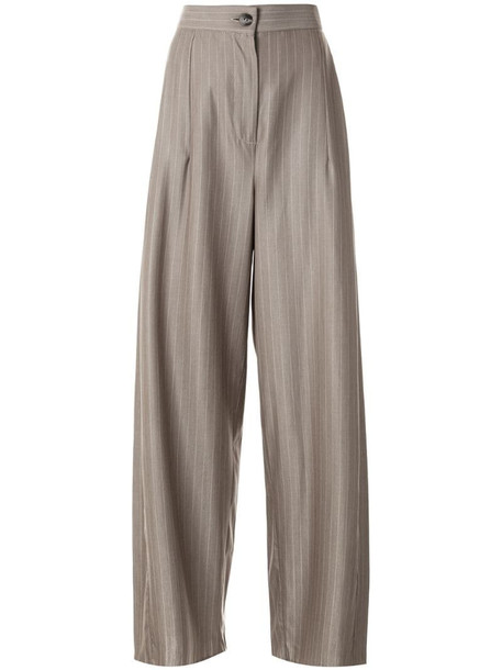 Taylor Attained striped wide-leg trousers in brown