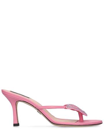 BLUMARINE 90mm Leather Thong Sandals in pink