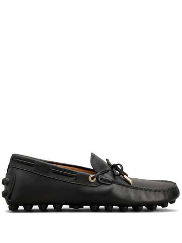 tod's gommino macro 52k leather loafers - black