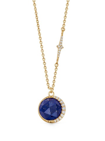 astley clarke gold large luna gemstone-pendant necklace