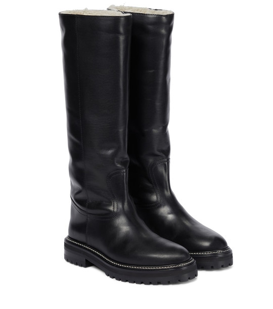 Jimmy Choo Yomi shearling-lined leather boots in black