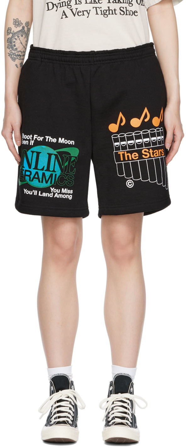 Online Ceramics Black 'Shoot For The Moon' Shorts