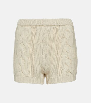 Magda Butrym Cable-knit cashmere shorts in neutrals