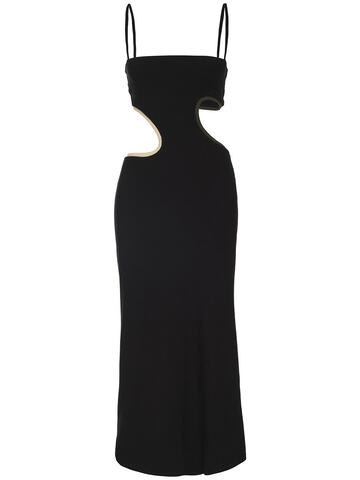 JOHANNA ORTIZ Sin Preambulo Rib Knit Cutout Midi Dress in black