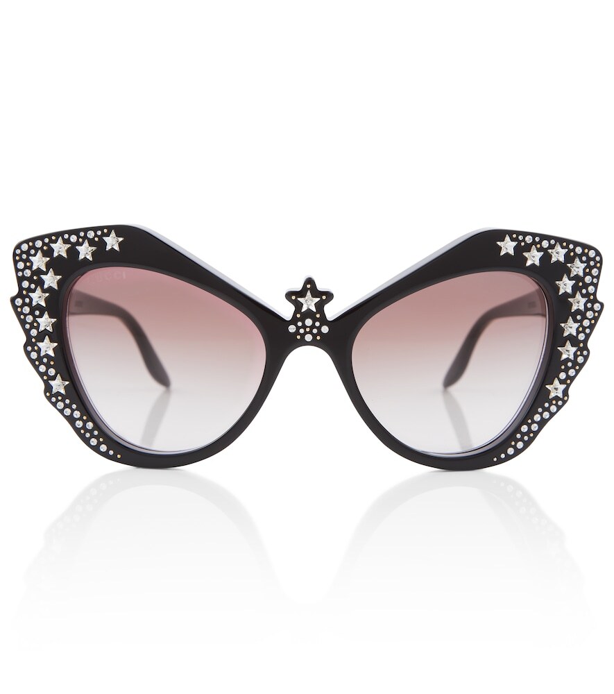Gucci Embellished cat-eye sunglasses in black