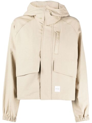 SPORT b. by agnès b. SPORT b. by agnès b. logo-patch hooded jacket - Brown