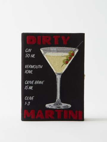 olympia le-tan - dirty martini embroidered book clutch bag - womens - black multi