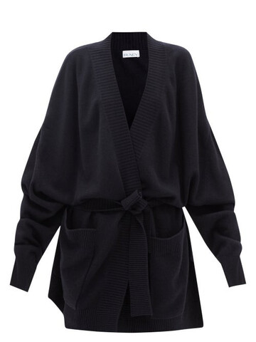 raey - responsible-cashmere belted wrap cardigan - womens - dark navy
