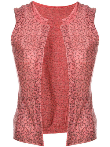 comme des garçons pre-owned 1990s floral-pattern wool vest - pink
