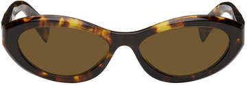 prada eyewear brown symbole sunglasses in green