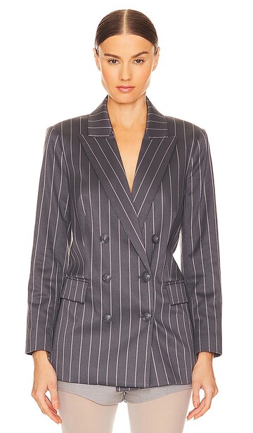l'agence aimee relaxed blazer in charcoal in grey