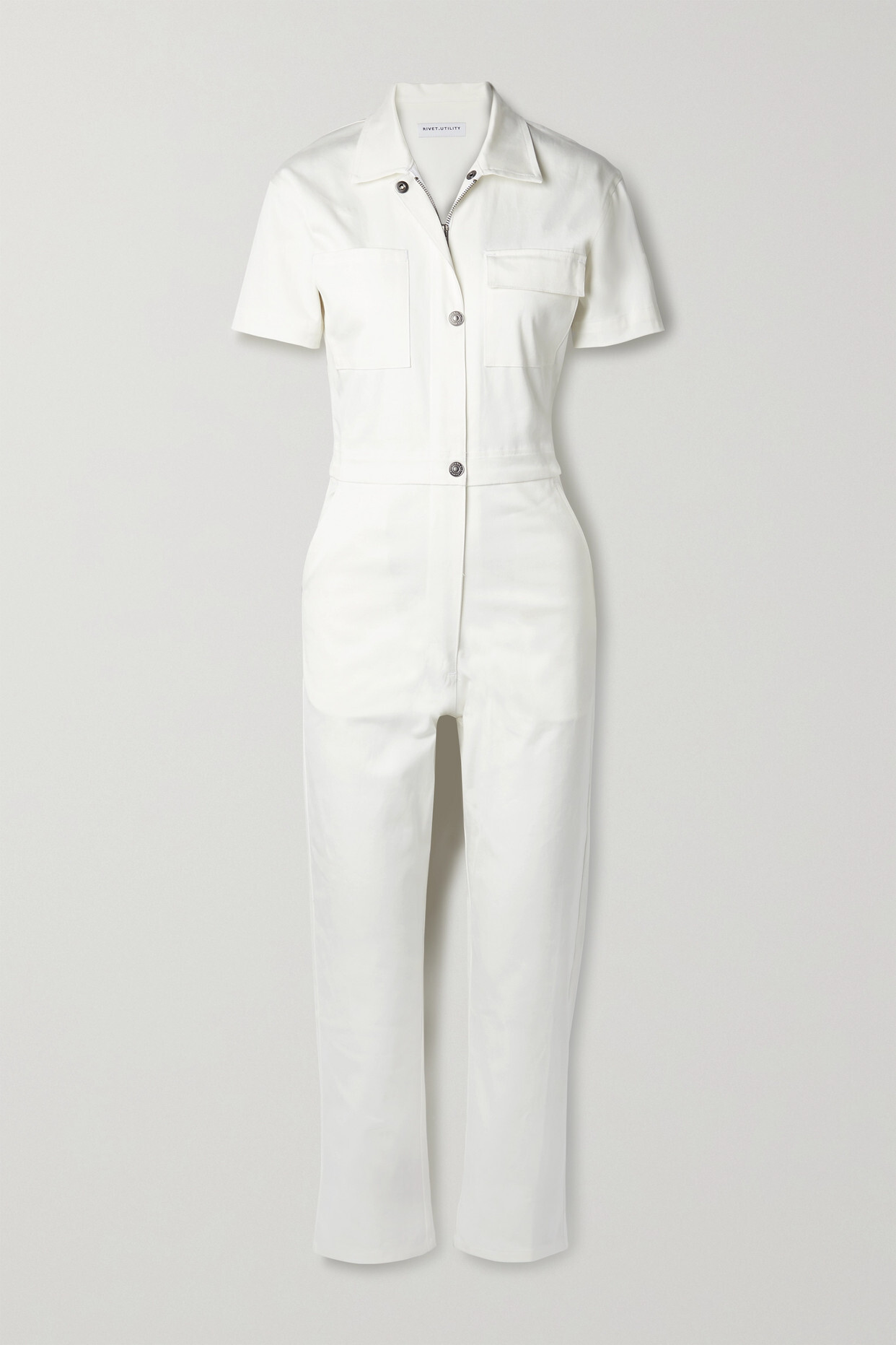 Rivet Utility - + Net Sustain Worker Cotton-twill Jumpsuit - White