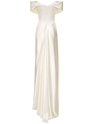 VIVIENNE WESTWOOD Nova Cocotte Heavy Silk Satin Long Dress in white