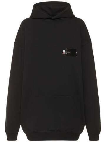 BALENCIAGA Medium Fit Cotton Sweatshirt in black / white