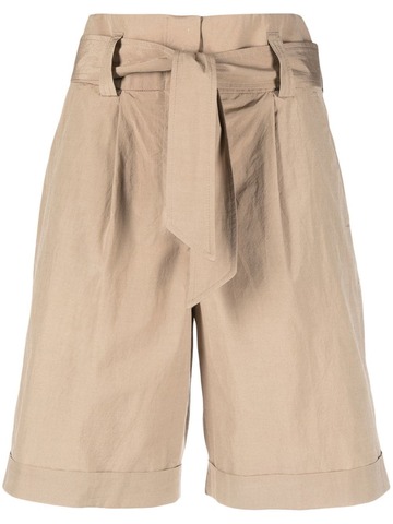 peserico tie-fasten high-waist shorts - neutrals