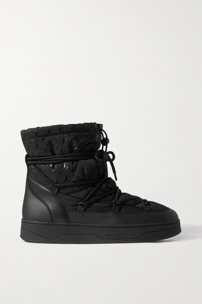 Jimmy Choo - Wanaka Logo-print Shell And Leather Snow Boots - Black