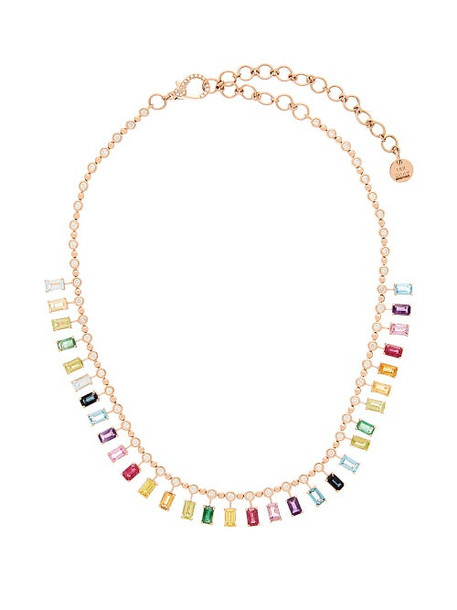 Shay - Dot Dash Rainbow Diamond & 18kt Gold Choker - Womens - Multi