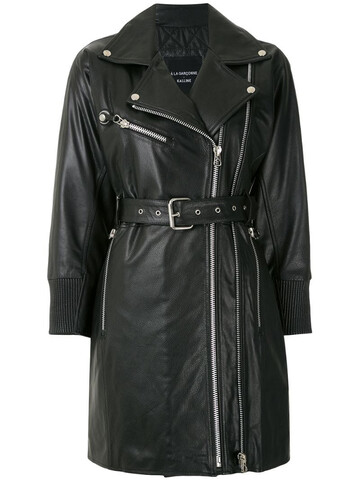 À La Garçonne + Kalline elongated leather jacket in black