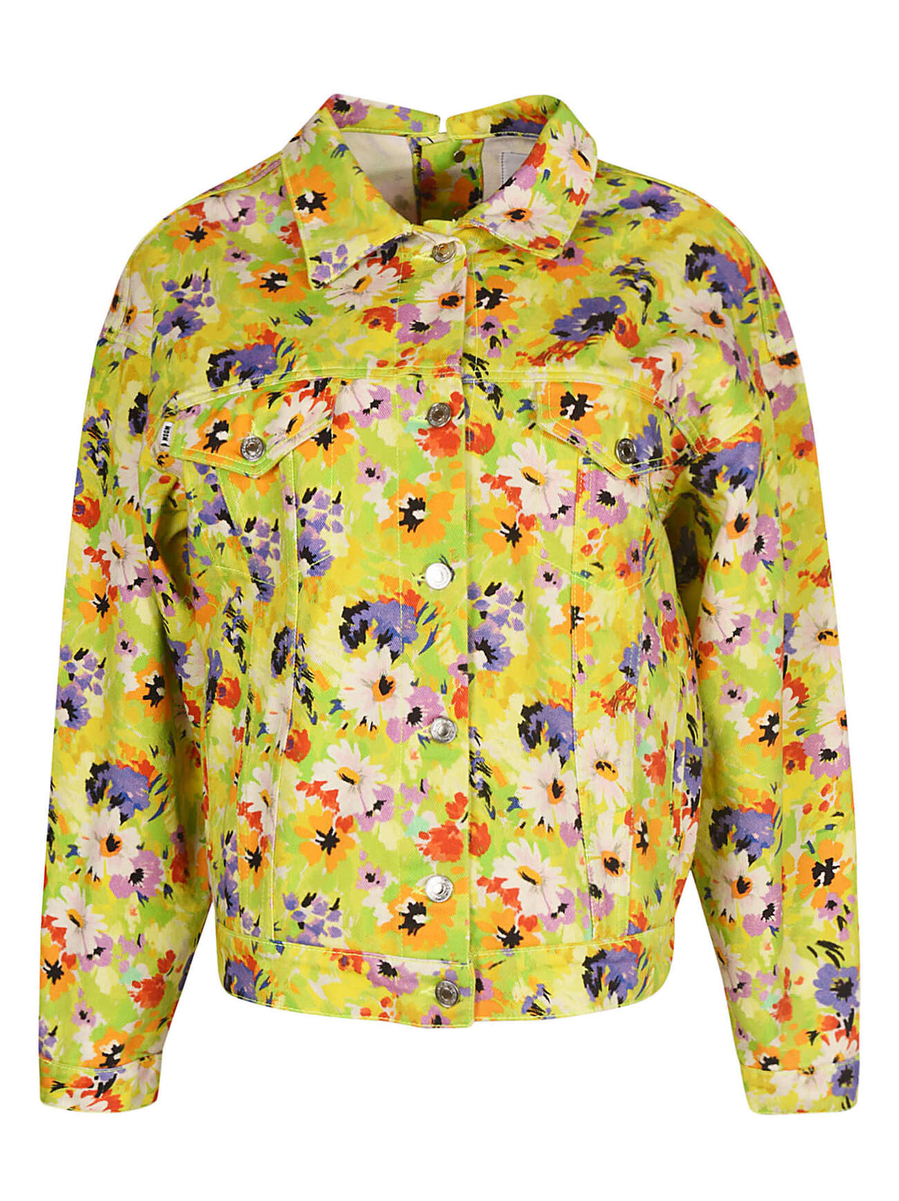 MSGM Floral Print Denim Jacket