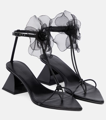 Nensi Dojaka Appliqué leather thong sandals in black