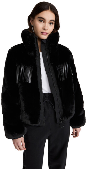 Goldbergh Faux Fur Cowboy Jacket in black