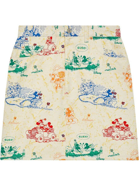 Gucci x Disney Mickey and Minnie skirt in yellow