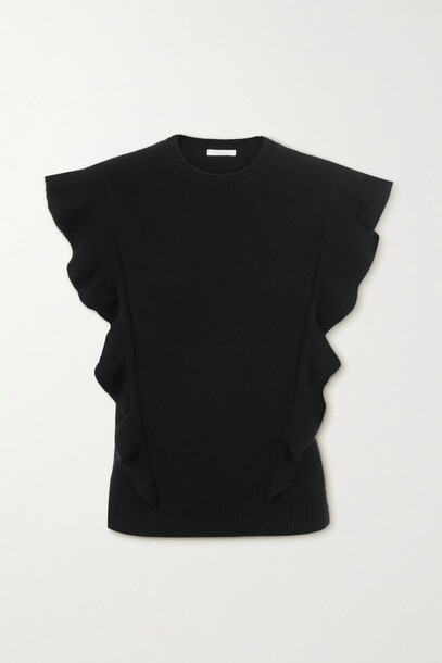 Chloé Chloé - Ruffled Cashmere Sweater - Black