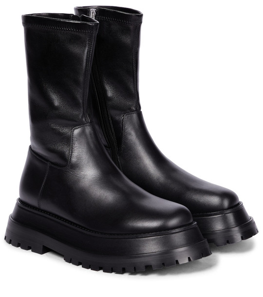 Burberry Leather sock boots in black