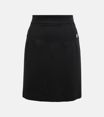 dolce&gabbana logo high-rise jersey miniskirt in black