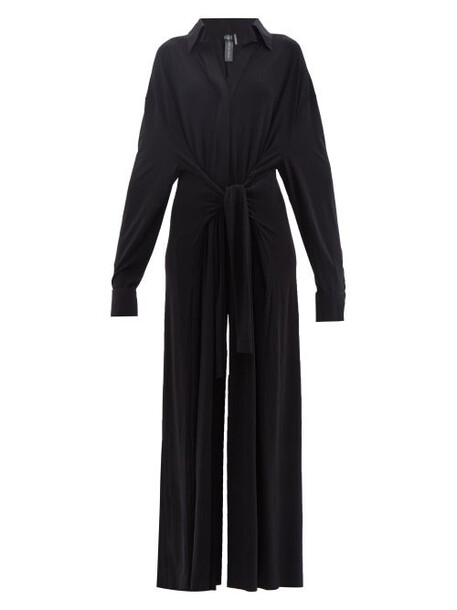 Norma Kamali - Oversized Wide-leg Jersey Jumpsuit - Womens - Black