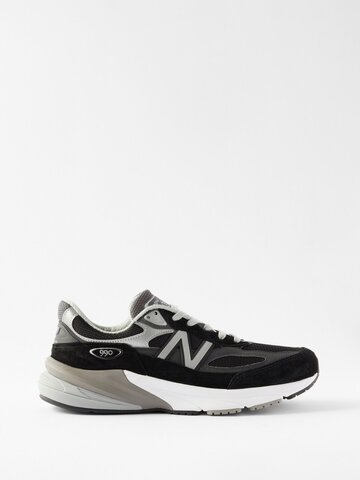 new balance - made in usa 990v6 suede trainers - mens - black