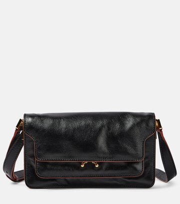 marni trunk soft small leather shoulder bag in black