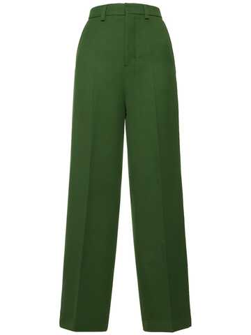 ami paris large fit wool pants in green
