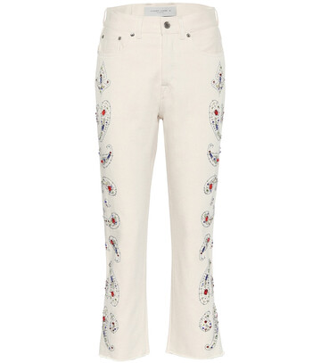 Golden Goose Texas high-rise cropped jeans in white