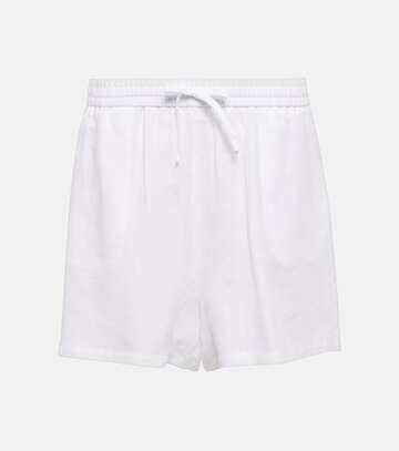 loro piana perth bermuda linen shorts in white