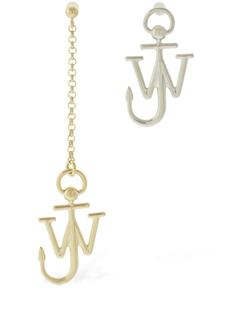 JW ANDERSON Asymmetric Anchor Earrings in gold / silver