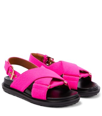 Marni Fussbett felt sandals in pink