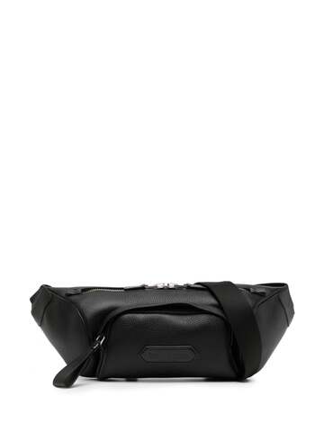 tom ford logo-patch leather belt bag - black