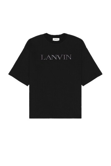 lanvin puffer paris oversized t-shirt in black